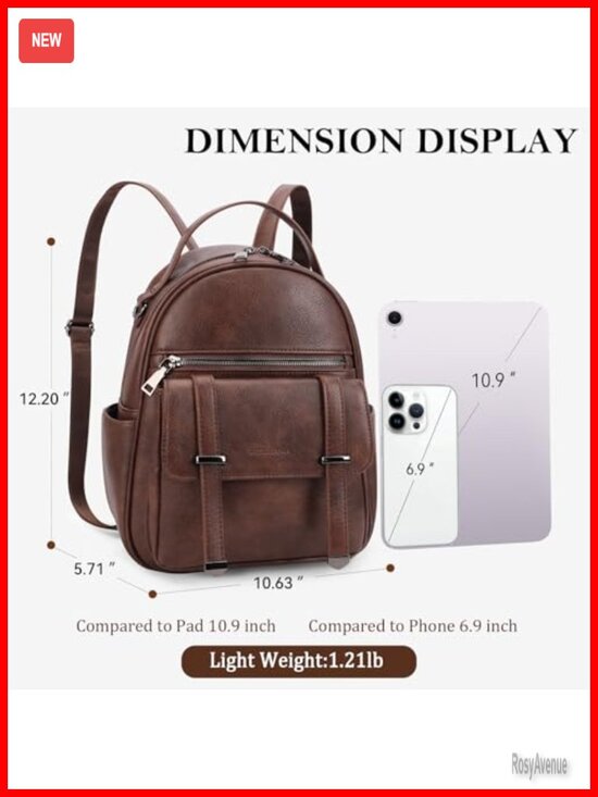 Vegan Leather Mini Backpack for Women Travel Daypack Purse main image 5